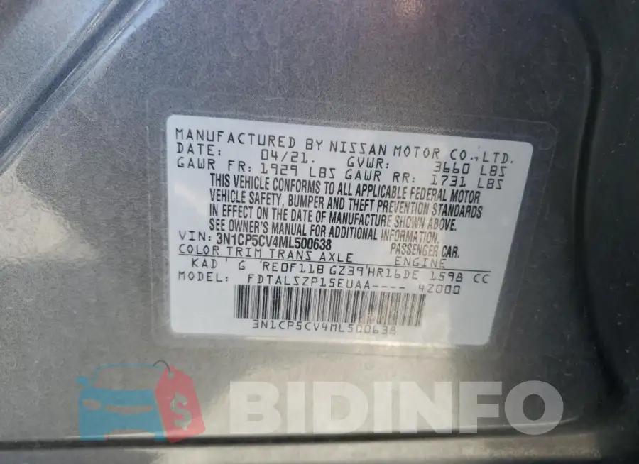 3N1CP5CV4ML500638 Photo# 12
