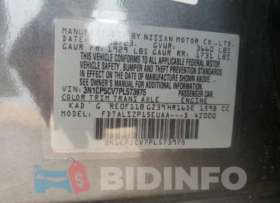3N1CP5CV7PL573975 Photo# 12