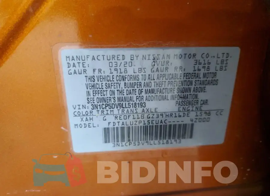 3N1CP5DV9LL518193 Photo# 13