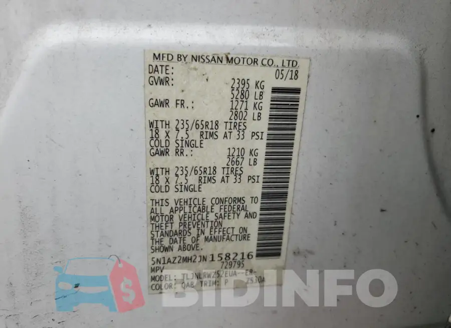 5N1AZ2MH2JN158216 Photo# 13