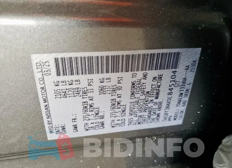 5N1BT3BAXSC845104 Photo# 13