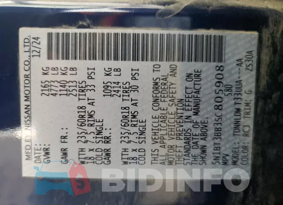 5N1BT3BB3SC805908 Photo# 13