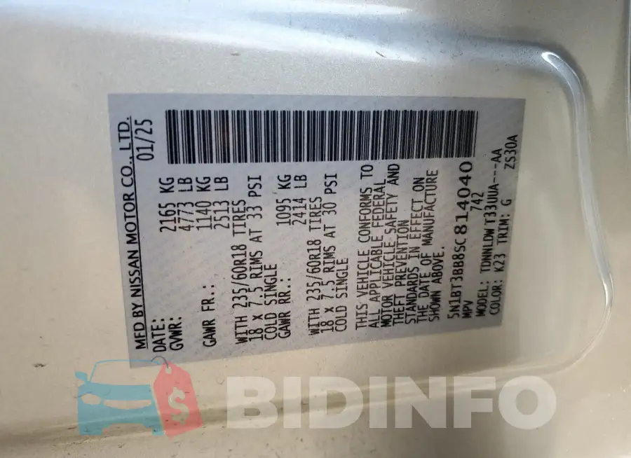 5N1BT3BB8SC814040 Photo# 14
