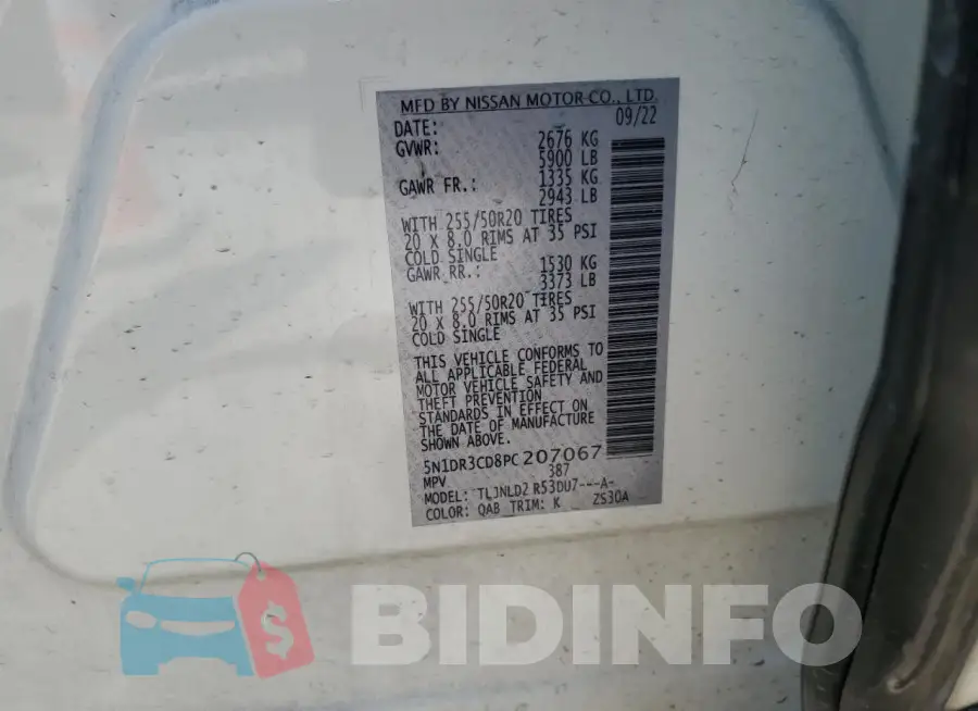 5N1DR3CD8PC207067 Photo# 13