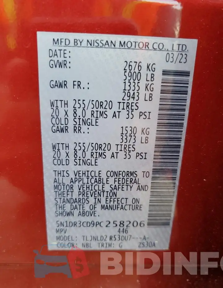 5N1DR3CD9PC258206 Photo# 13