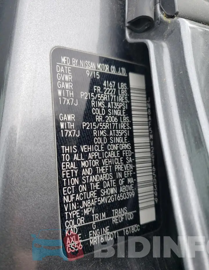 JN8AF5MV2GT650399 Photo# 14