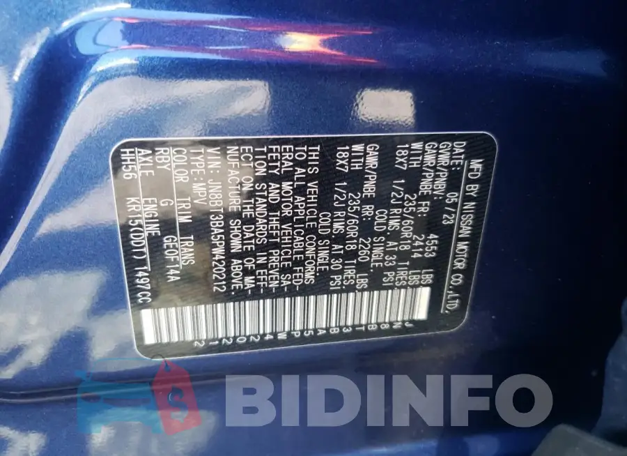 JN8BT3BA5PW420212 Photo# 13