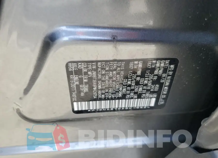 JN8BT3BA9PW429754 Photo# 13