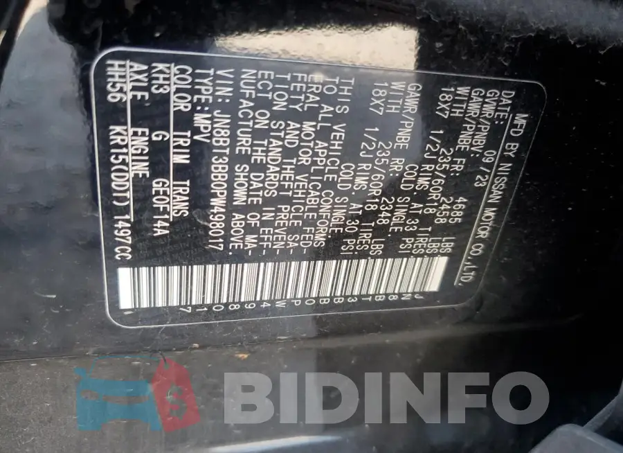JN8BT3BB0PW498017 Photo# 13