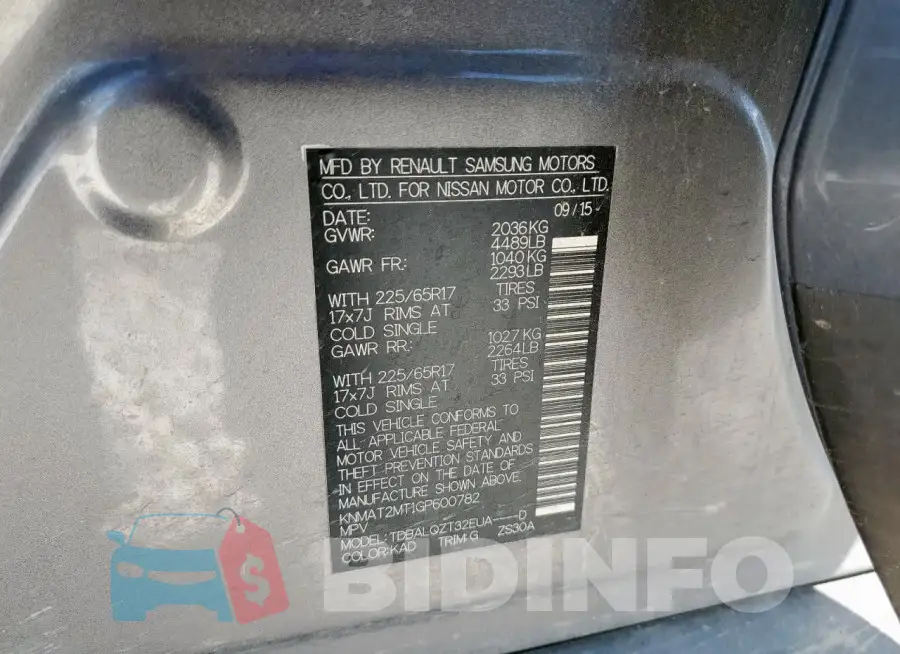 KNMAT2MT1GP600782 Photo# 14
