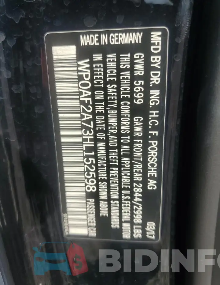 WP0AF2A73HL152598 Photo# 12