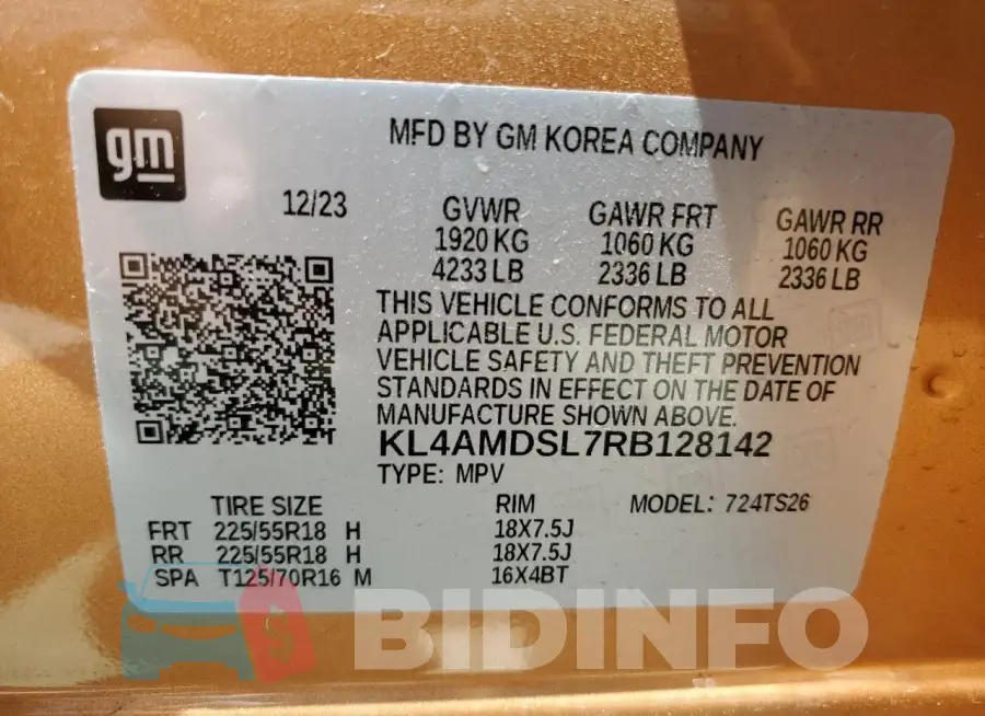 KL4AMDSL7RB128142 Photo# 13