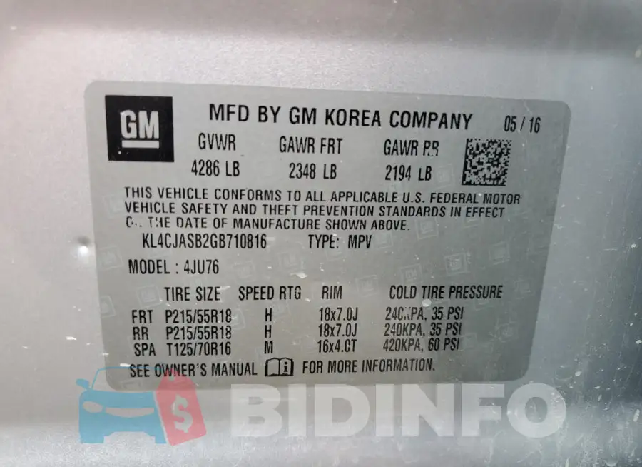 KL4CJASB2GB710816 Photo# 12