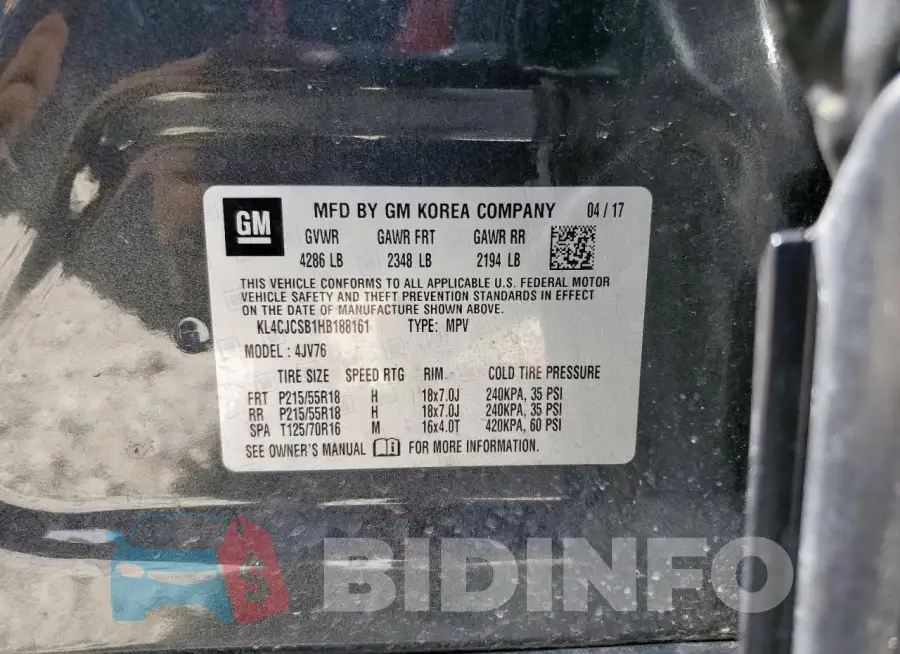 KL4CJCSB1HB188161 Photo# 13