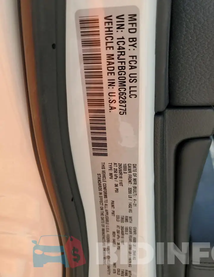1C4RJFBG0MC628775 Photo# 13