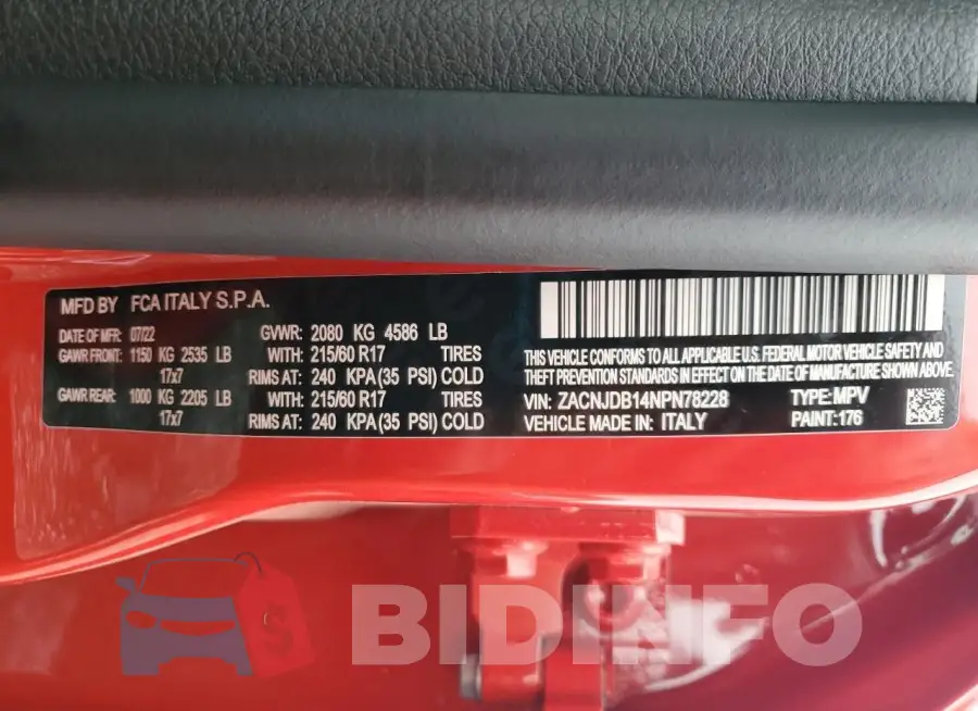 ZACNJDB14NPN78228 Photo# 12