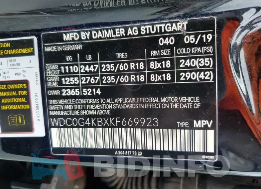 WDC0G4KBXKF669923 Photo# 14