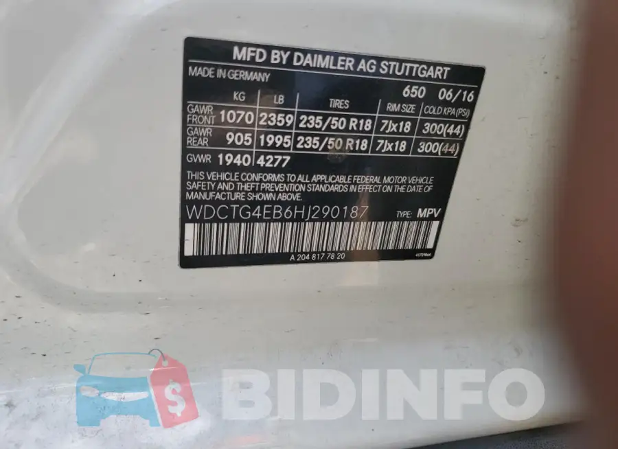 WDCTG4EB6HJ290187 Photo# 13