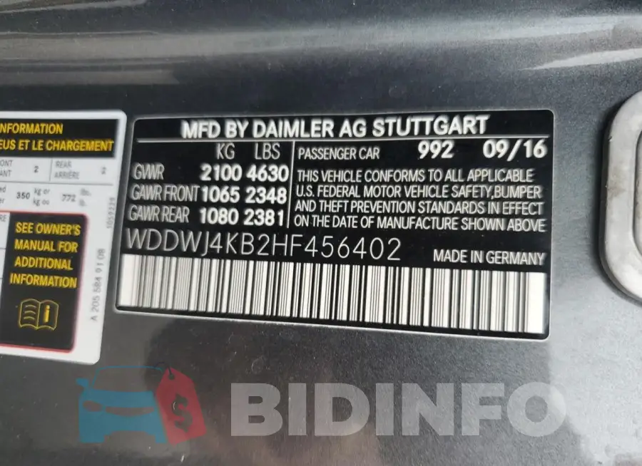 WDDWJ4KB2HF456402 Photo# 12