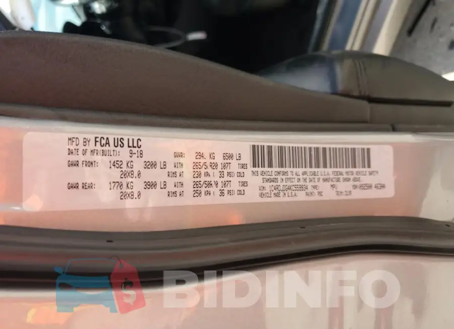 1C4RDJDG4KC559934 Photo# 13