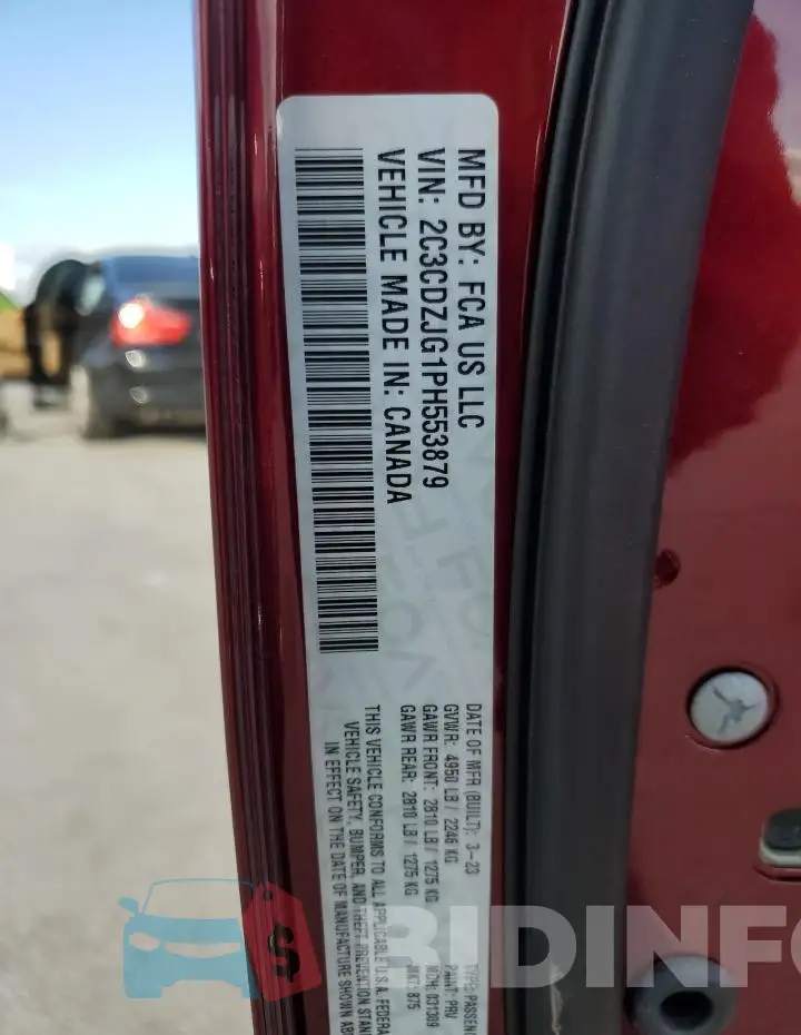 2C3CDZJG1PH553879 Photo# 12