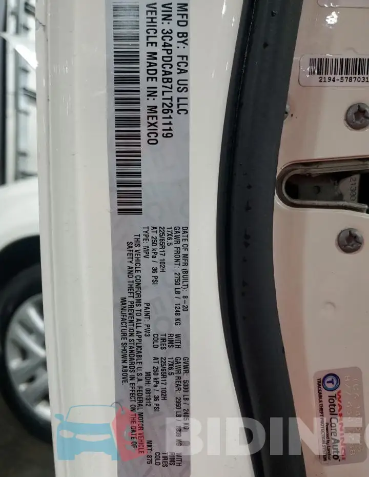3C4PDCAB7LT261119 Photo# 13
