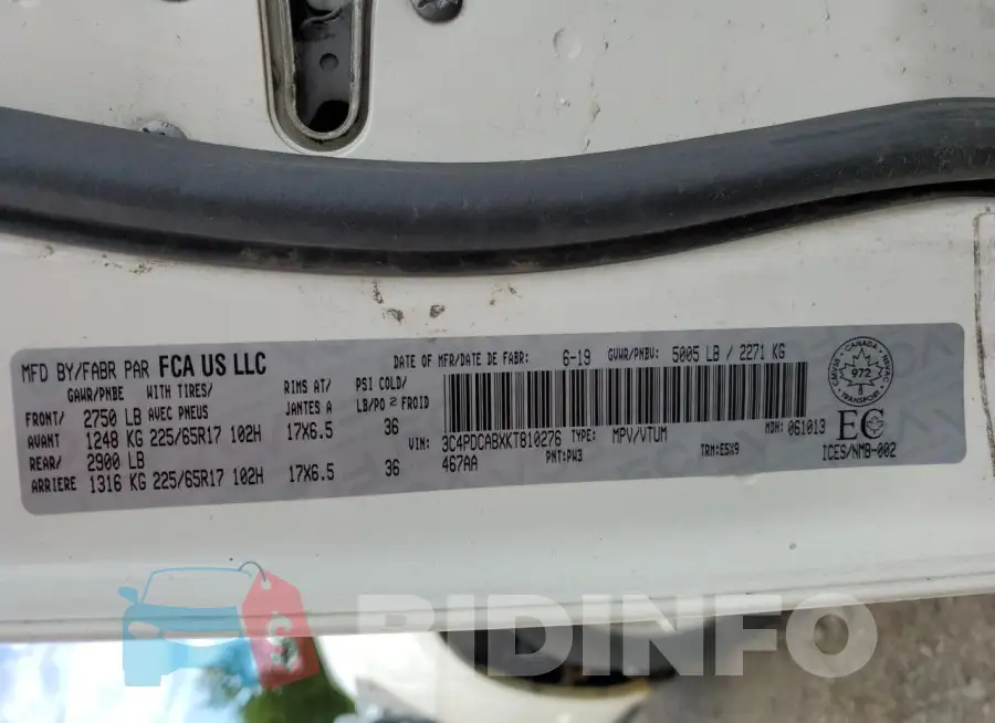 3C4PDCABXKT810276 Photo# 12