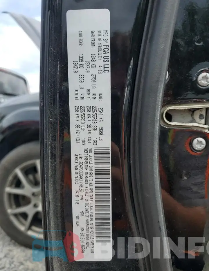 3C4PDDEG4KT770157 Photo# 14