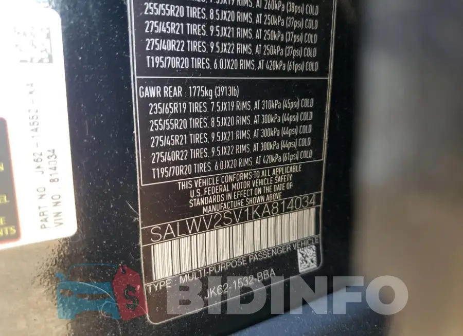 SALWV2SV1KA814034 Photo# 14