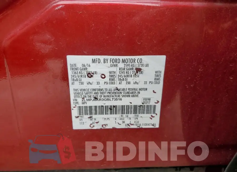 2LMPJ8KR3GBL73516 Photo# 14