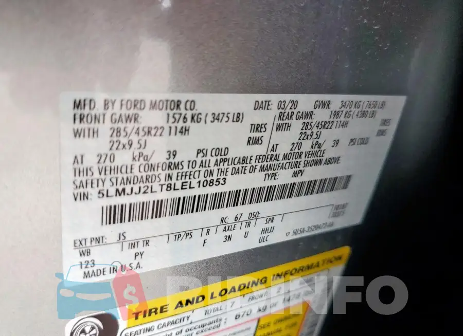 5LMJJ2LT8LEL10853 Photo# 13