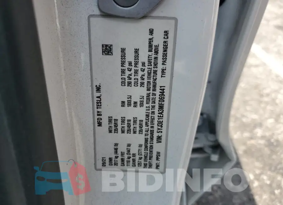 5YJ3E1EA3MF069441 Photo# 12