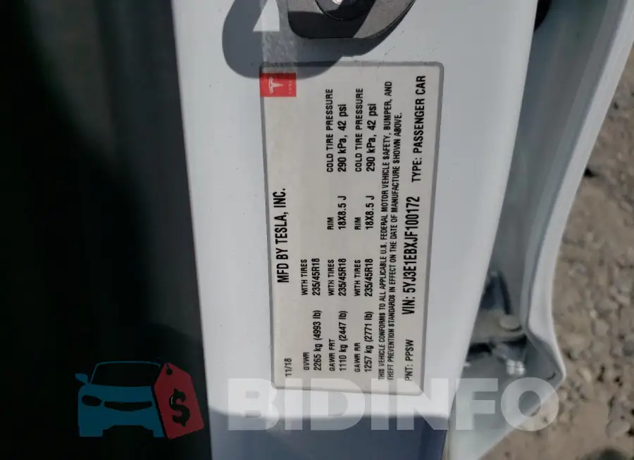 5YJ3E1EBXJF100172 Photo# 12