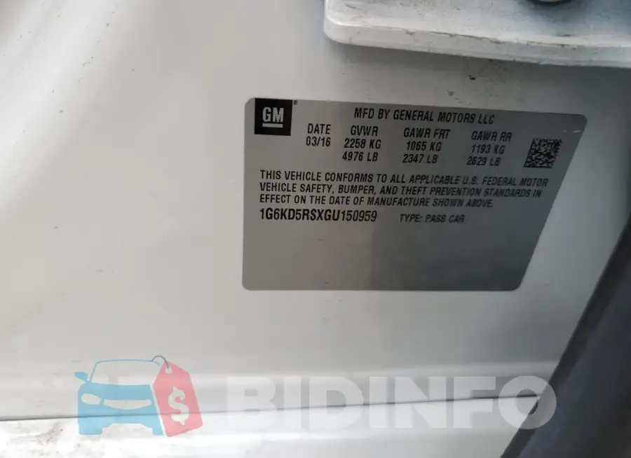 1G6KD5RSXGU150959 Photo# 13