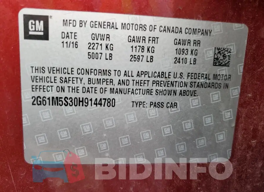 2G61M5S30H9144780 Photo# 12