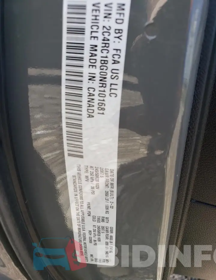 2C4RC1BG0NR101681 Photo# 12