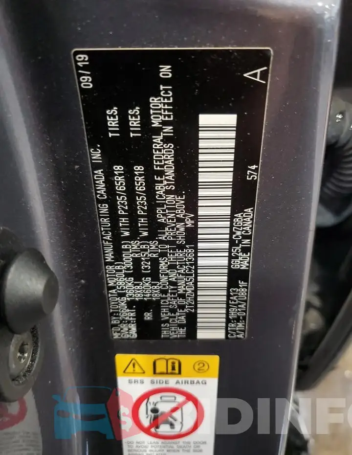 2T2HZMDA5LC213681 Photo# 13