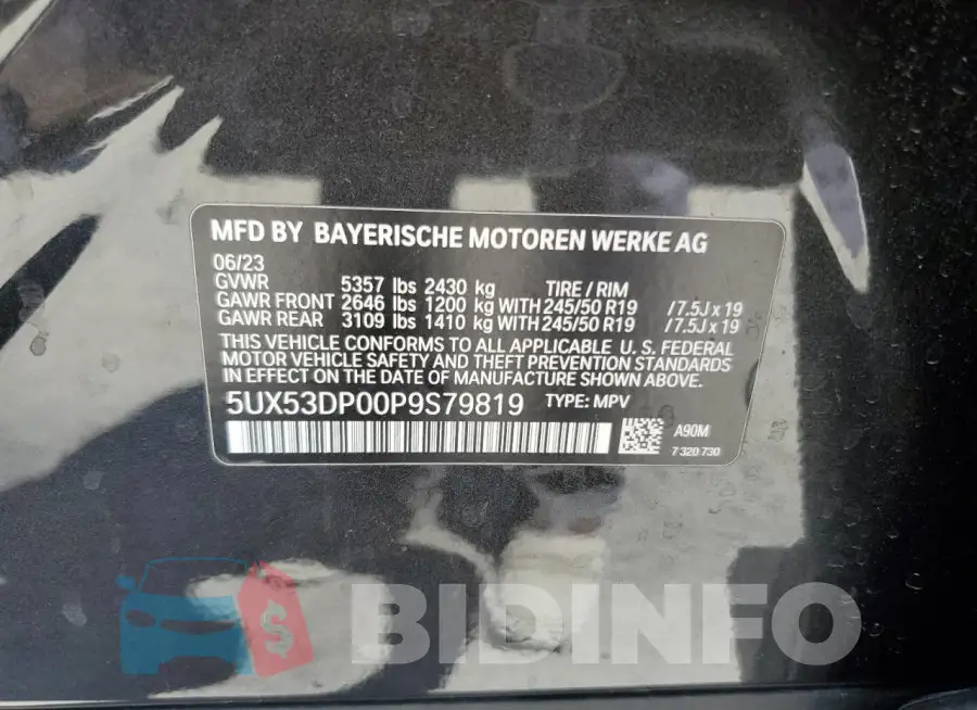 5UX53DP00P9S79819 Photo# 14