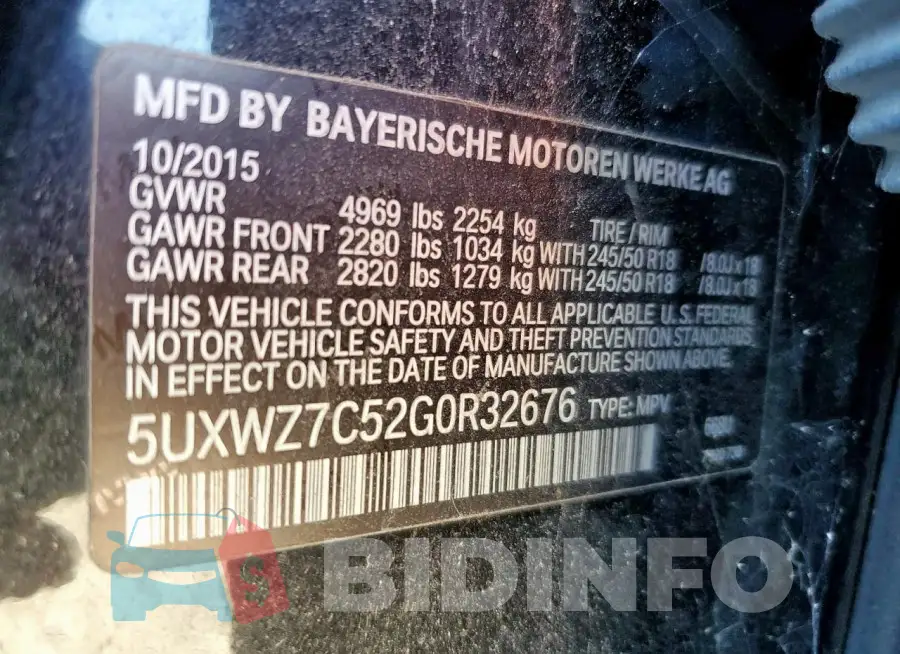 5UXWZ7C52G0R32676 Photo# 13