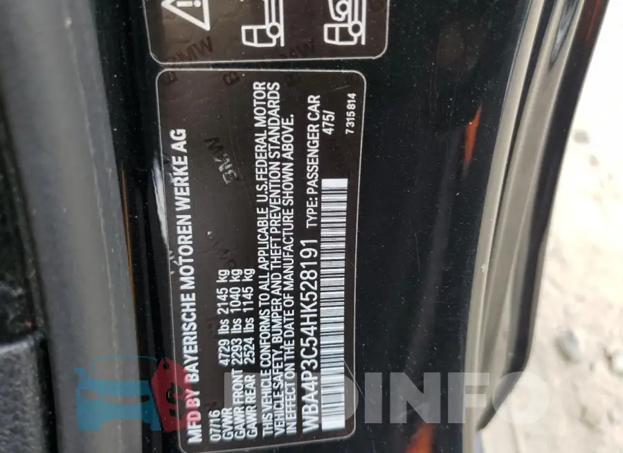 WBA4P3C54HK528191 Photo# 13