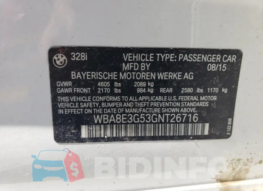 WBA8E3G53GNT26716 Photo# 12