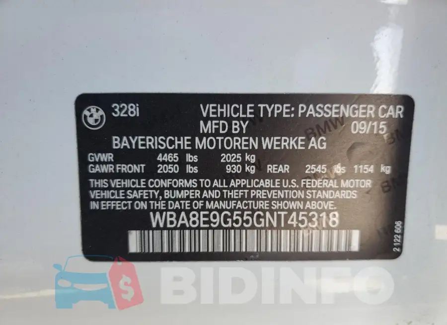 WBA8E9G55GNT45318 Photo# 12