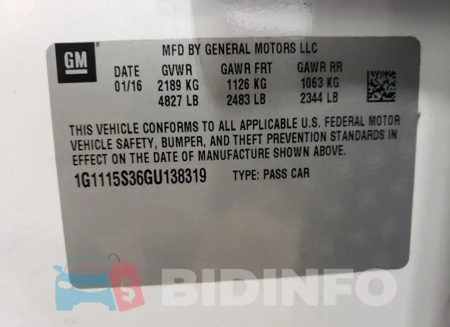1G1115S36GU138319 Photo# 13