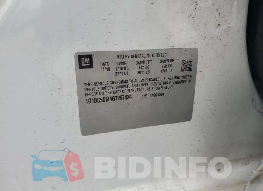 1G1BC5SM4G7267424 Photo# 13
