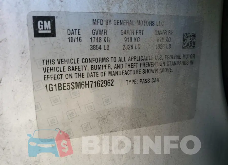 1G1BE5SM6H7162962 Photo# 12