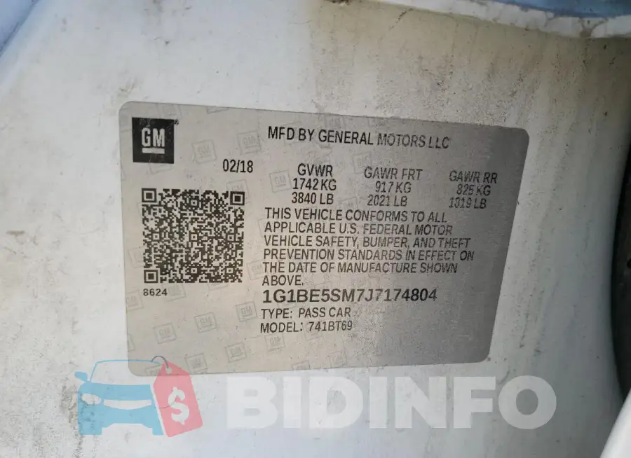 1G1BE5SM7J7174804 Photo# 12