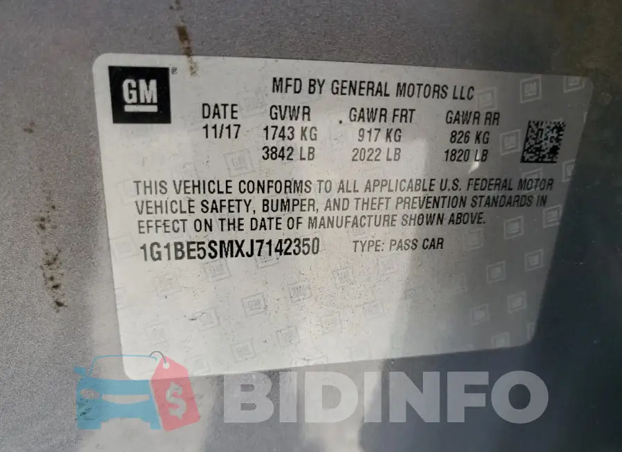 1G1BE5SMXJ7142350 Photo# 12