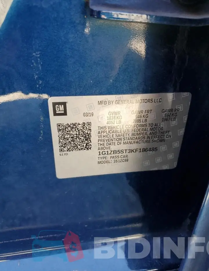 1G1ZB5ST3KF186485 Photo# 12