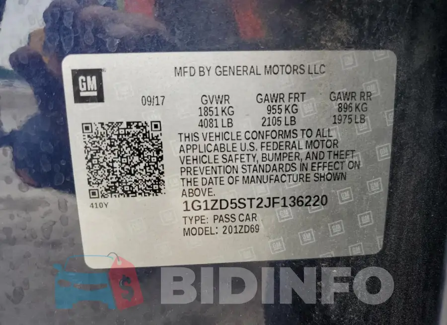 1G1ZD5ST2JF136220 Photo# 13