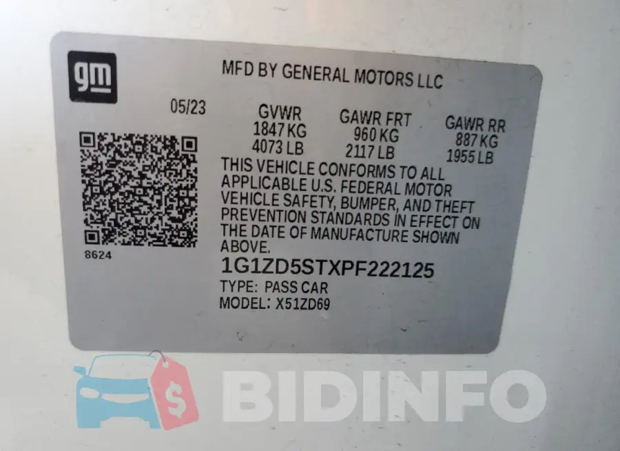 1G1ZD5STXPF222125 Photo# 13